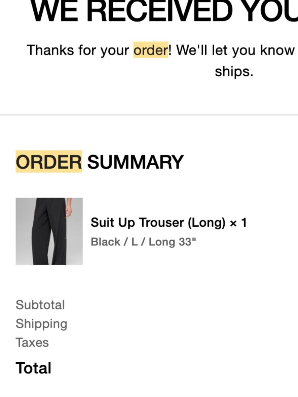 ALO Suit Up Trouser Pants (Long)-Black-Size Large Long - Picture 10 of 10